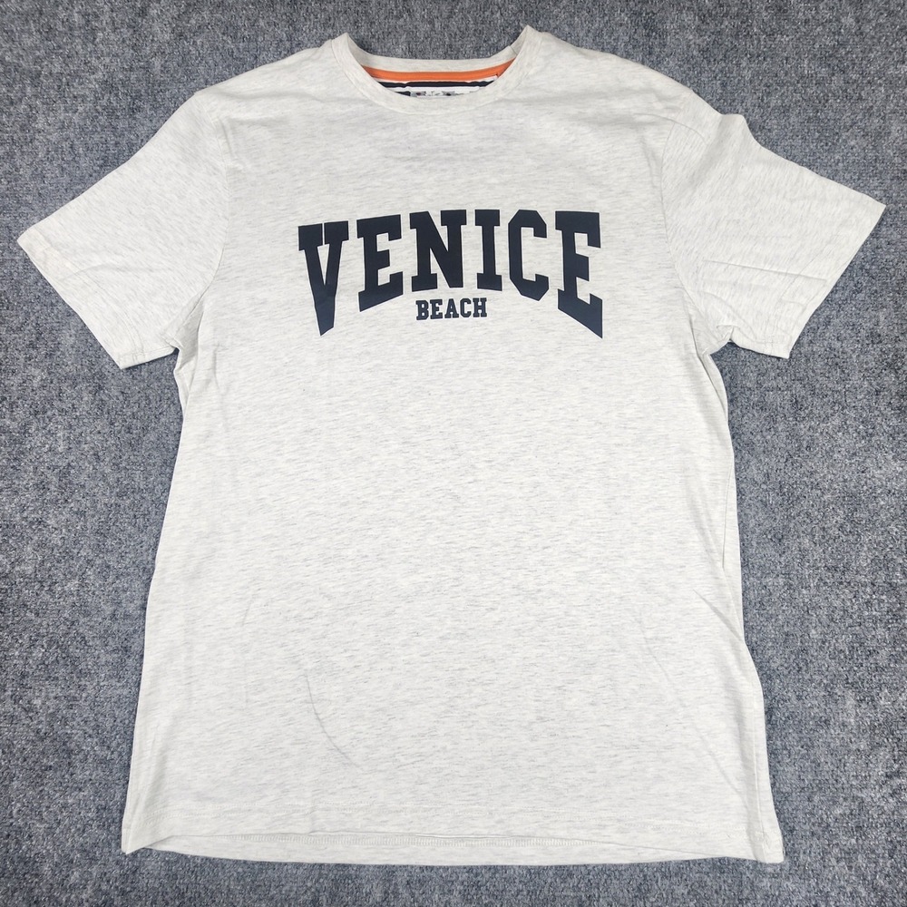 Denim & Flower Ricky Singh Venice Beach‎ Graphic T-Shirt Mens Large Gray Cotton